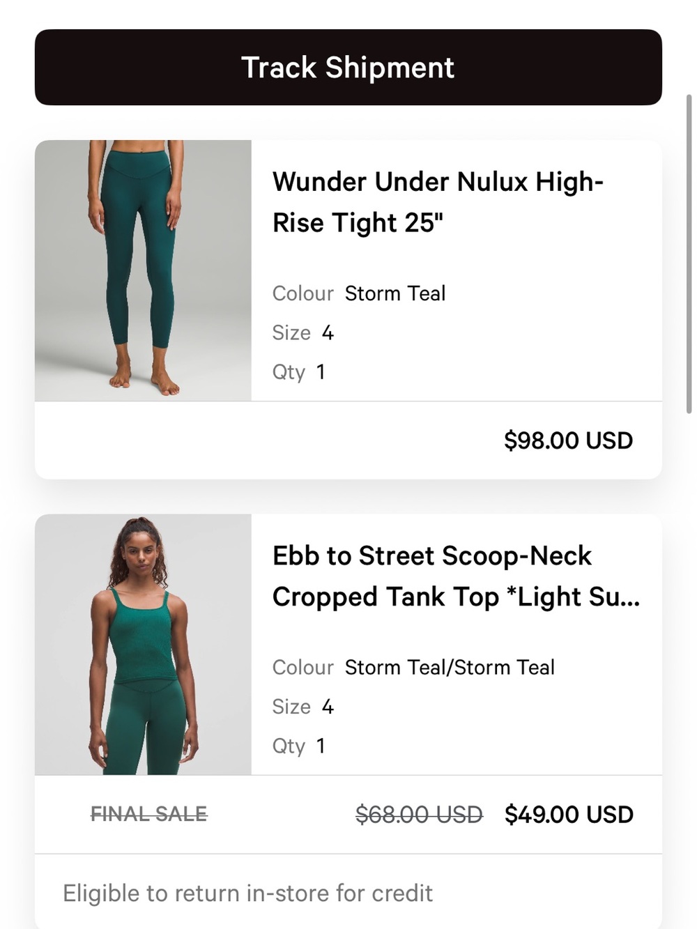 BUNDLE: Lululemon teal set